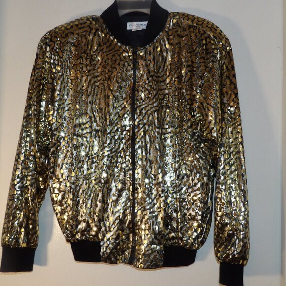 Vintage Amrox International Bling Embellished Gold Shimmer Jacket Sz ? - Picture 1 of 5